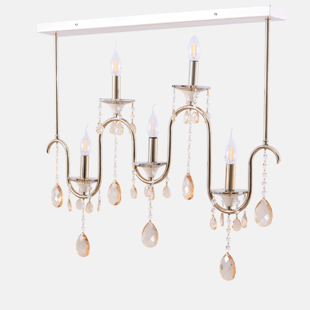 Chandelier, 5 Lights, Metal, 78×66cm - Gold